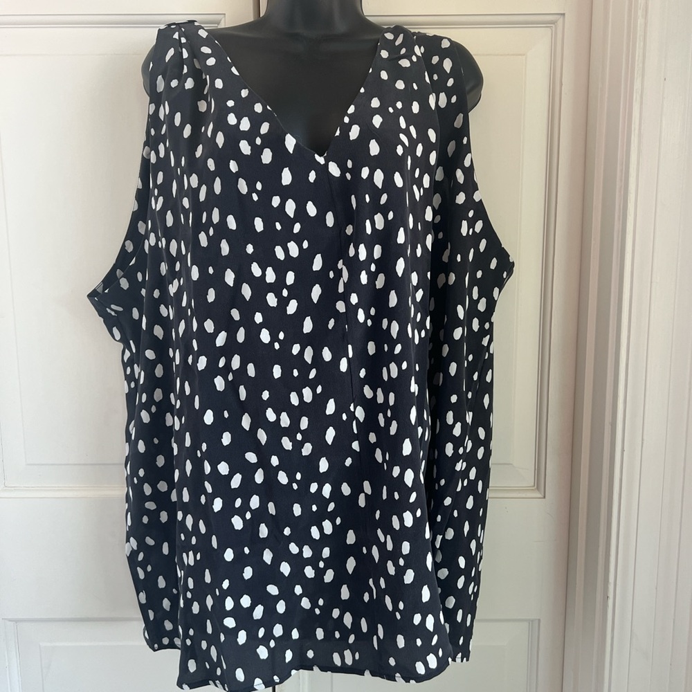Black and White Polka Dot Women's Top